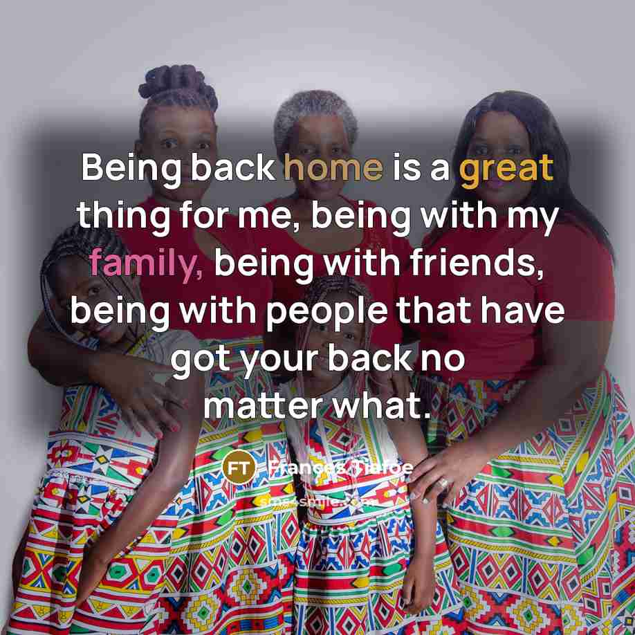 “Being back home is a great thing for me, being…” quote by Frances Tiafoe