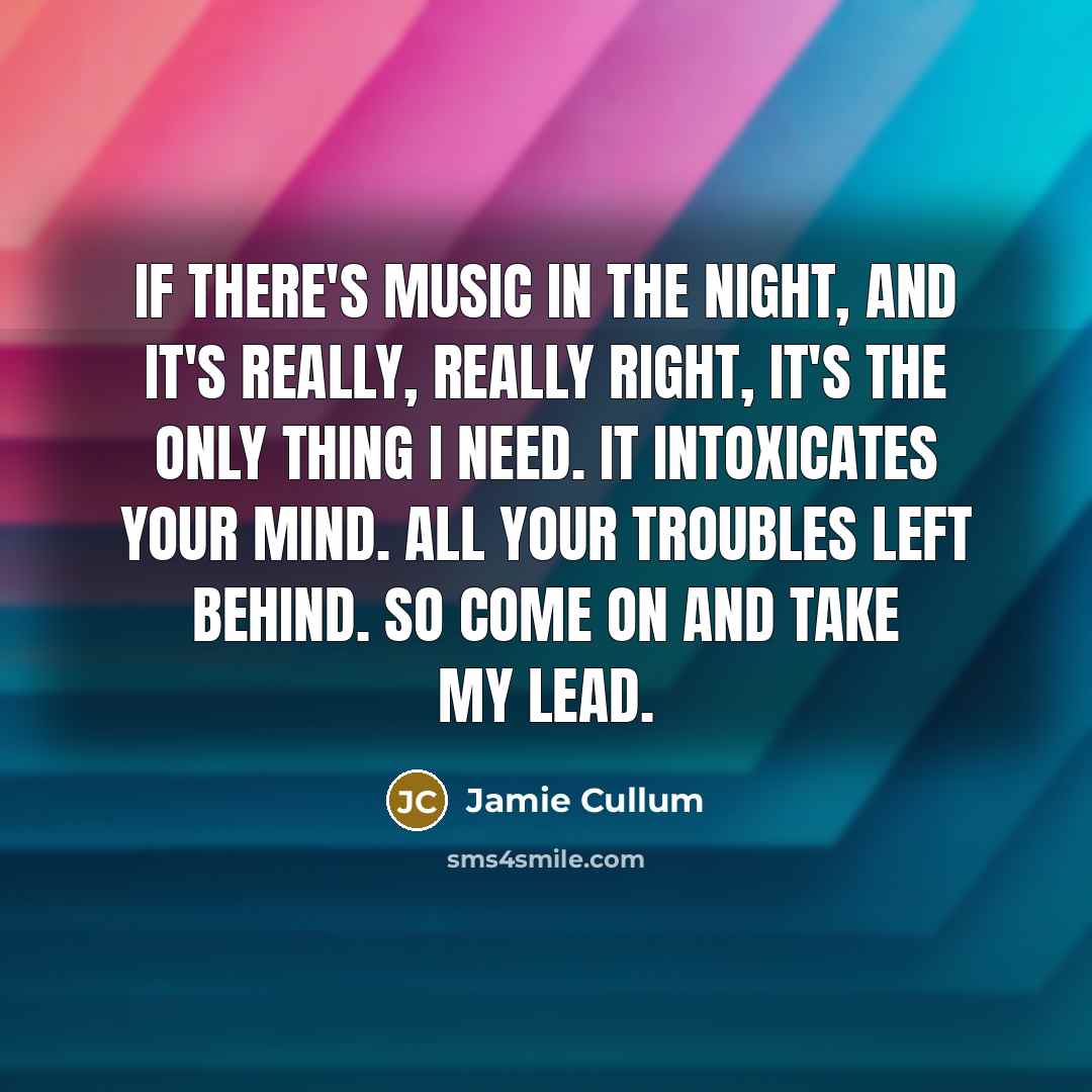 “If there's music in the night, and it's really, really…” quote by Jamie Cullum