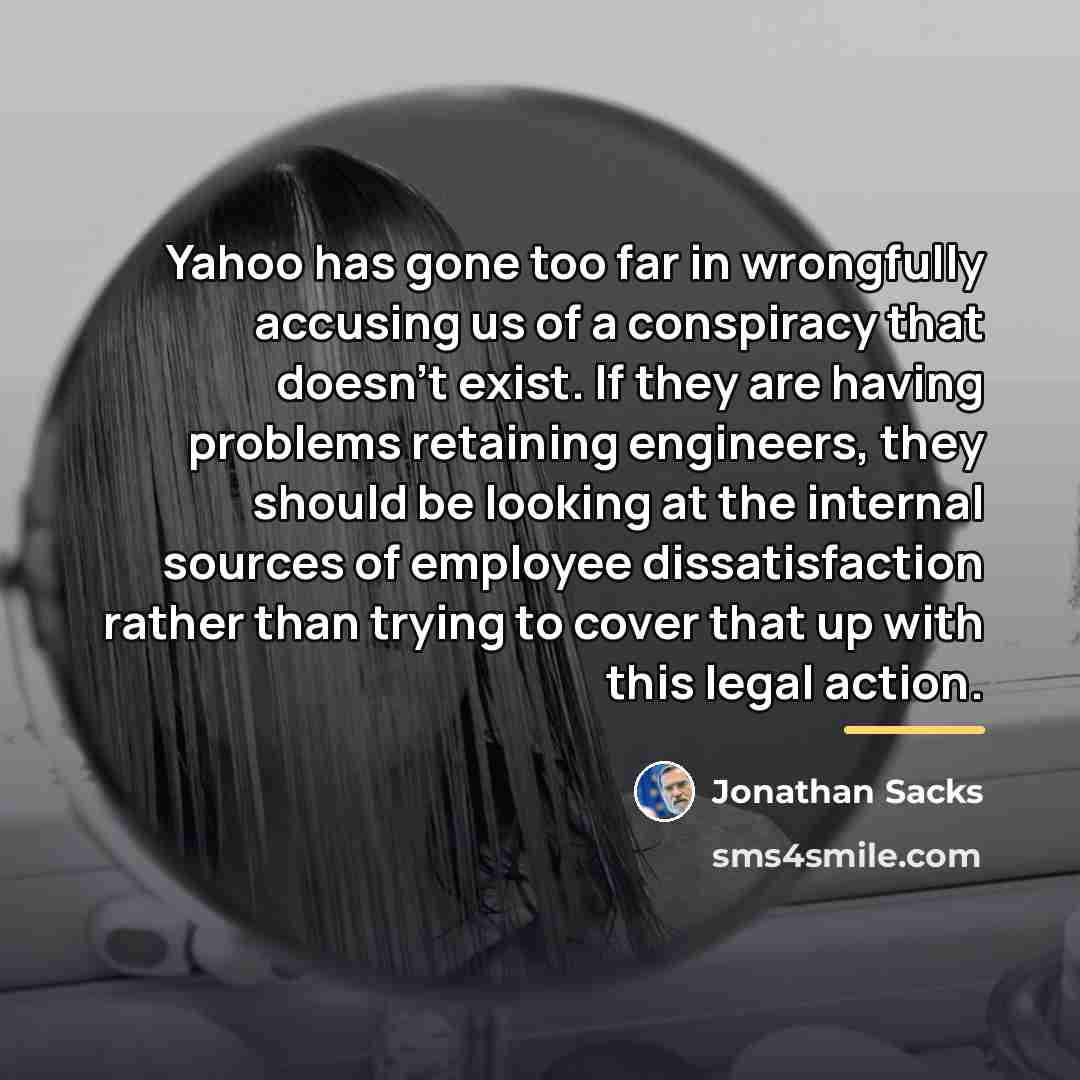 “Yahoo has gone too far in wrongfully accusing us of…” quote by Jonathan Sacks
