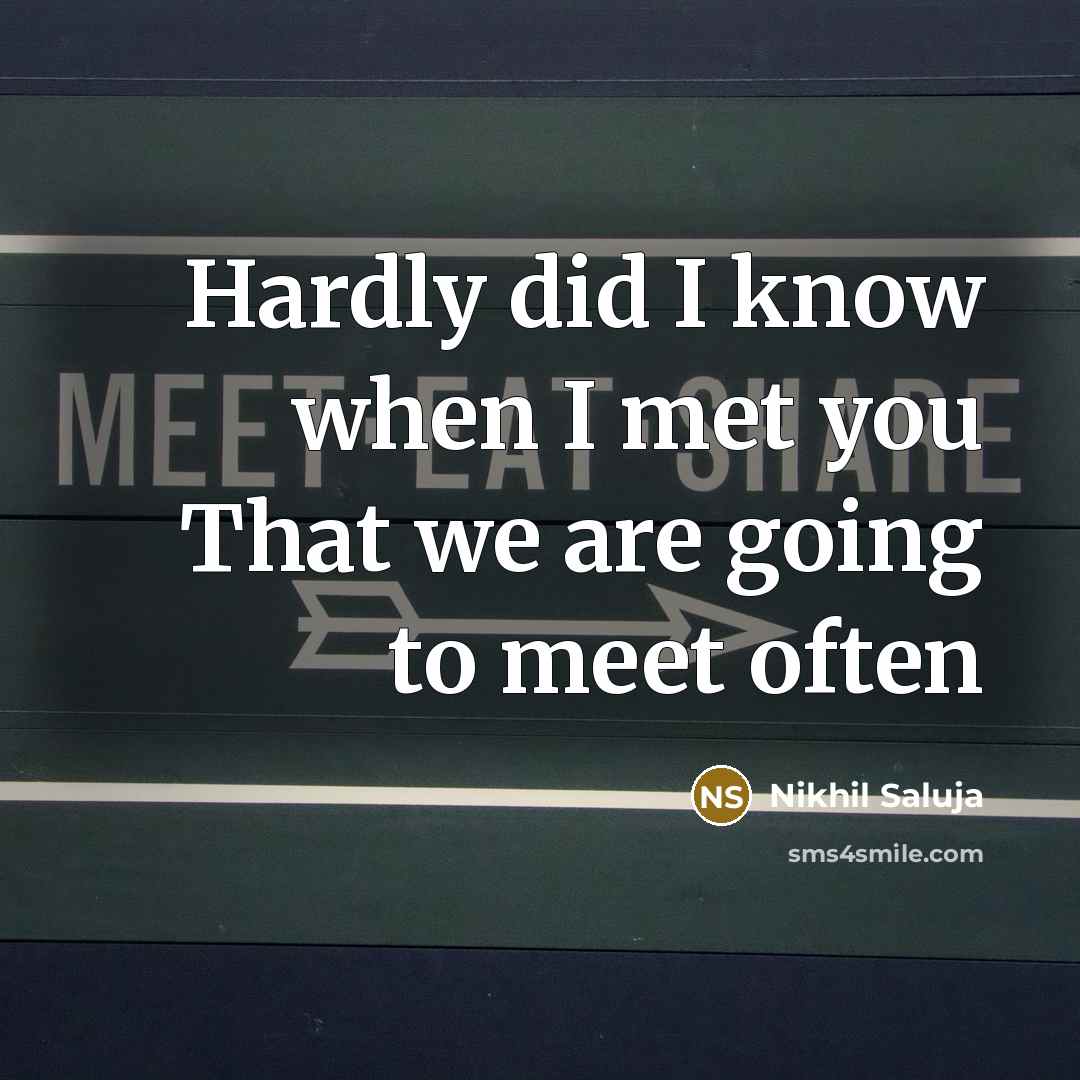 “Hardly did I know when I met you That we…” quote by Nikhil Saluja