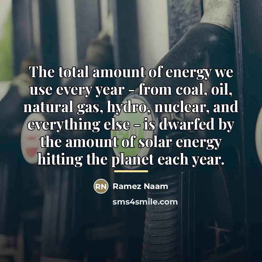 “The total amount of energy we use every year -…” quote by Ramez Naam