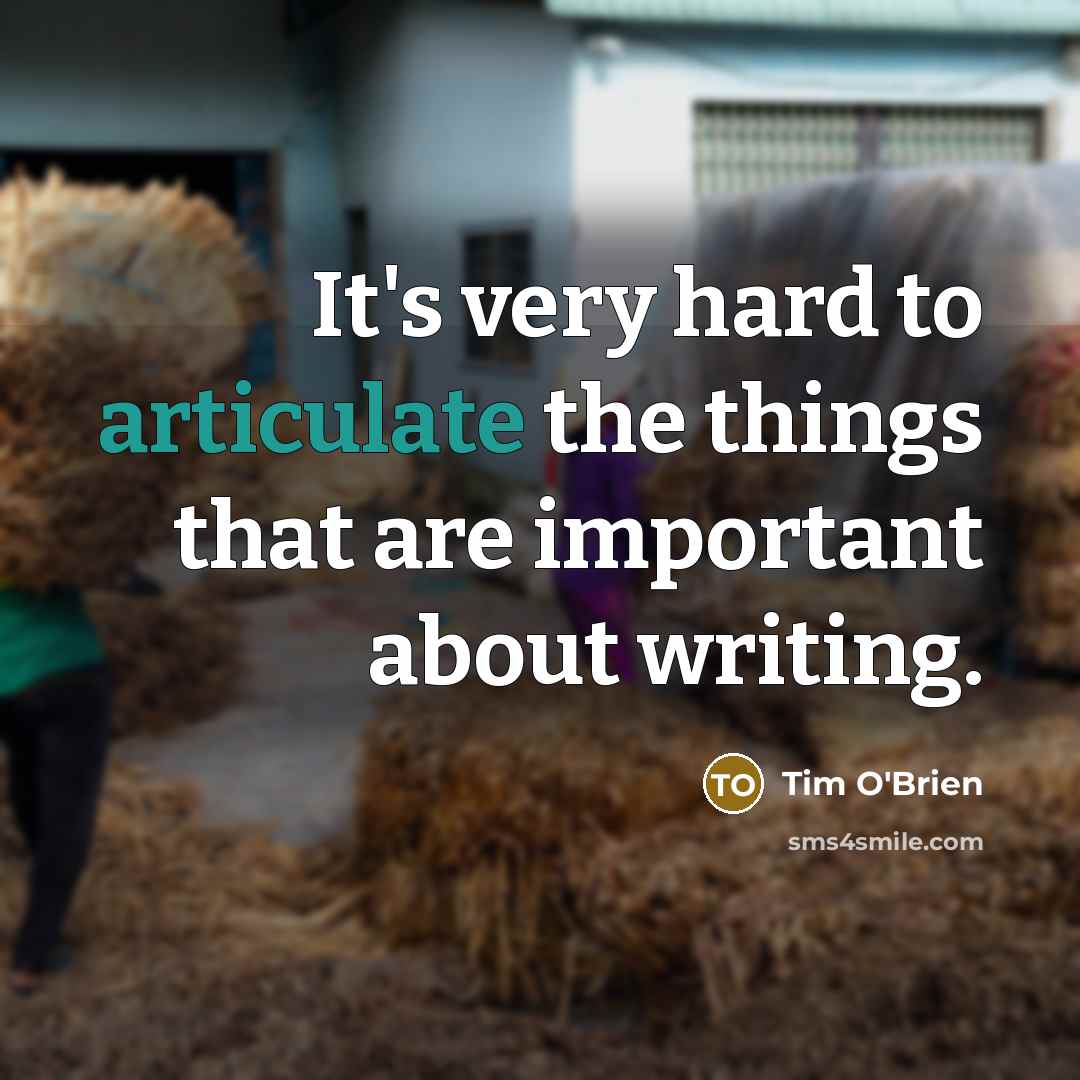 “It's very hard to articulate the things that are important…” quote by Tim O'Brien
