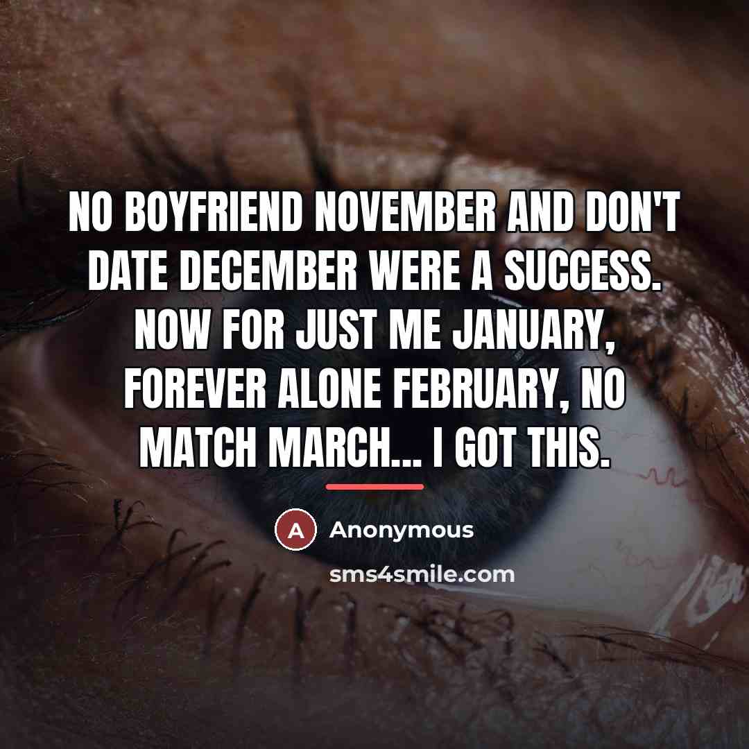 “No Boyfriend November and Don't Date December were a success.…” quote by Anonymous