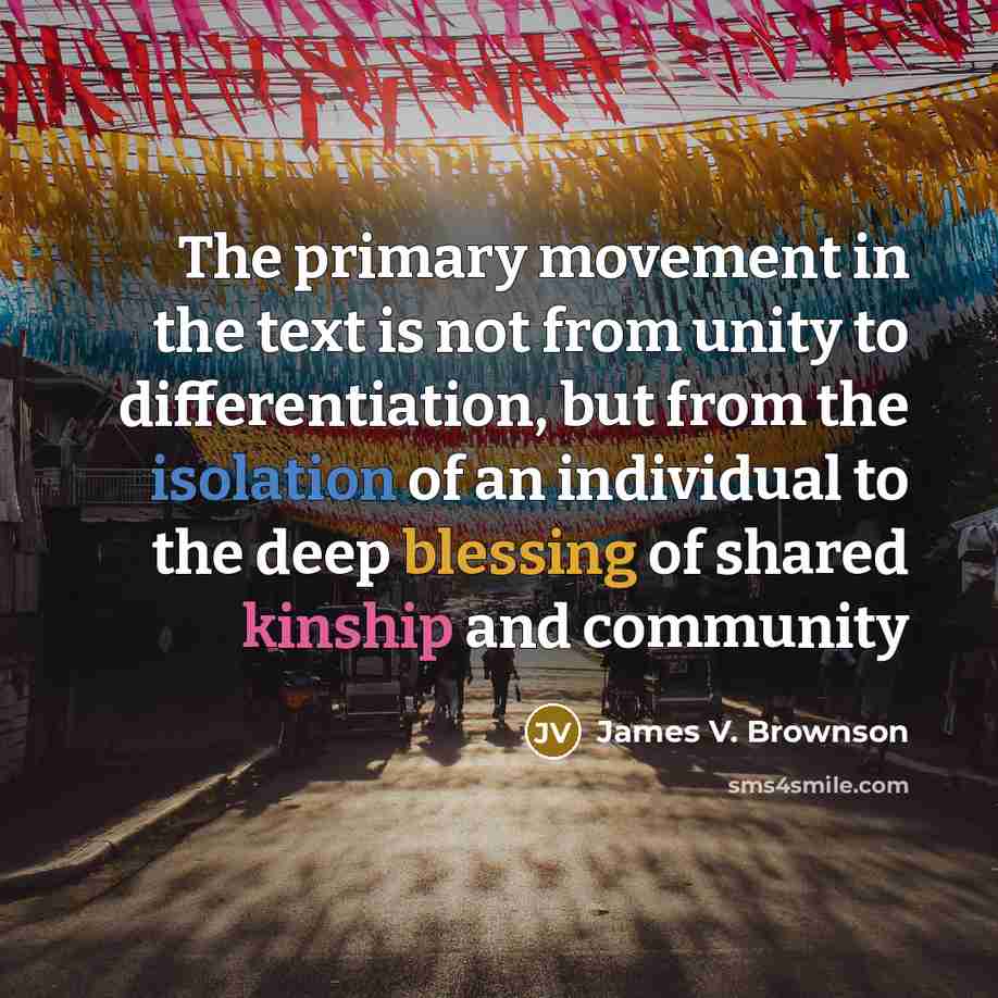 “The primary movement in the text is not from unity…” quote by James V. Brownson