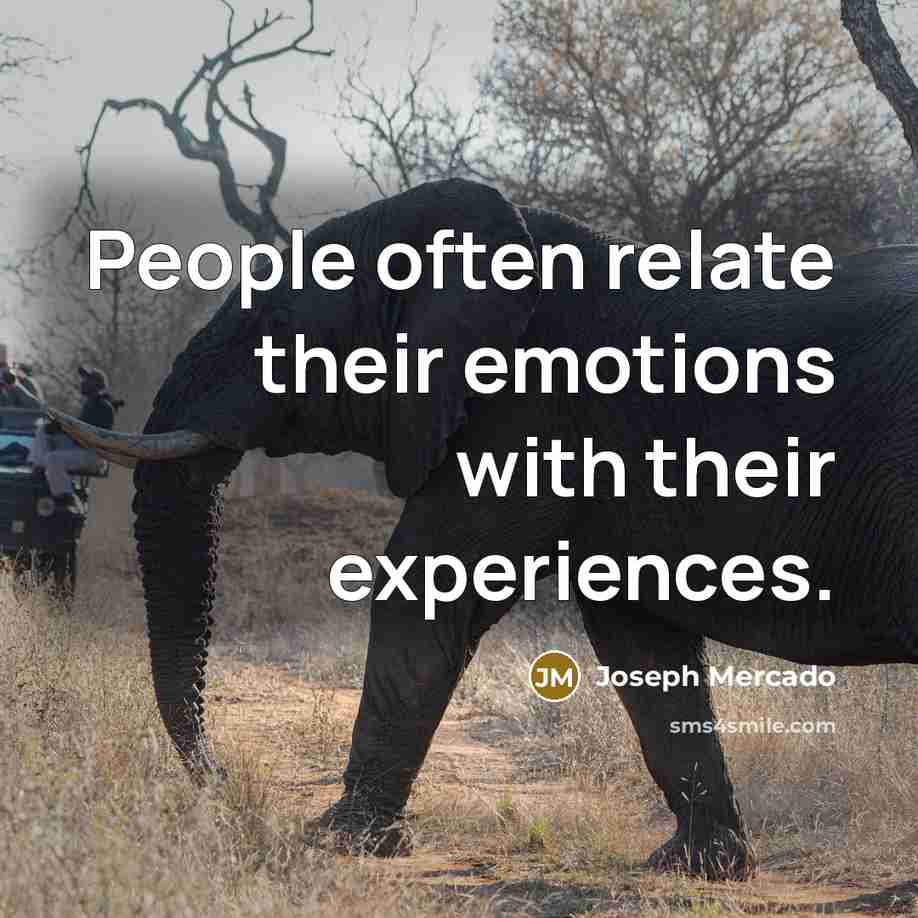 “People often relate their emotions with their experiences.…” quote by Joseph Mercado
