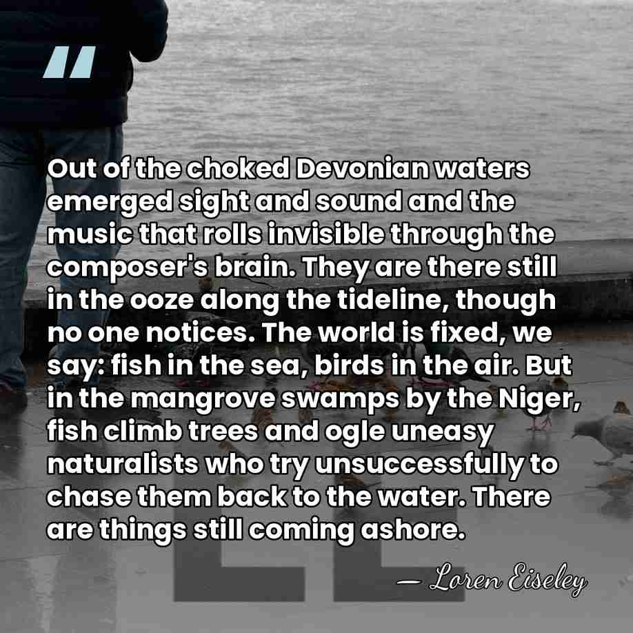 Out of the choked Devonian waters emerged sight and sound and the&hellip; - Loren Eiseley