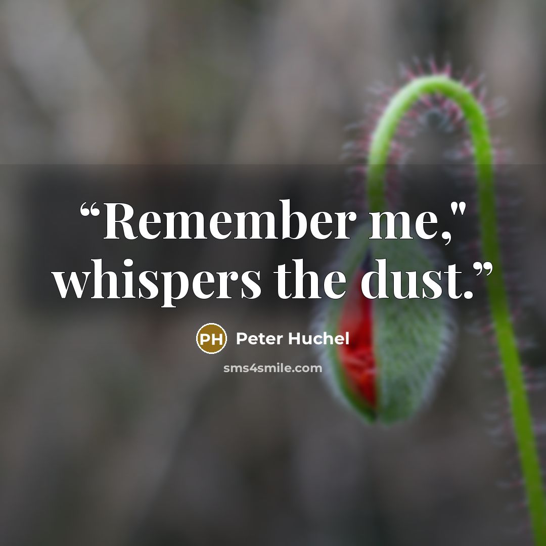 “Remember me," whispers the dust.” quote by Peter Huchel