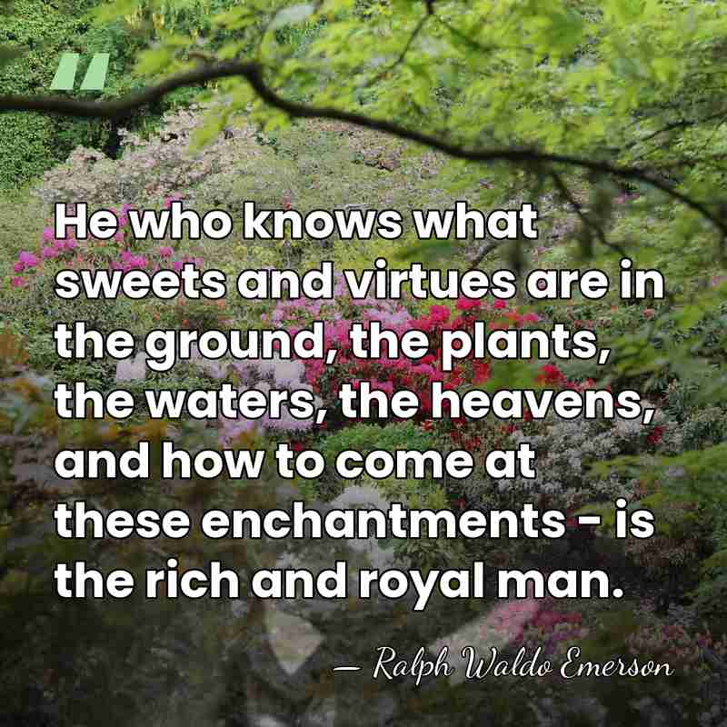 He who knows what sweets and virtues are in the ground, the&hellip; - Ralph Waldo Emerson