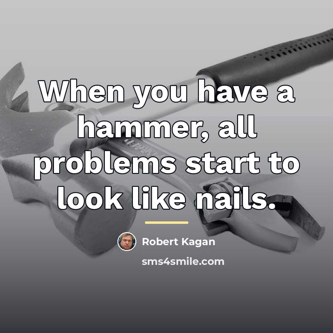 “When you have a hammer, all problems start to look…” quote by Robert Kagan
