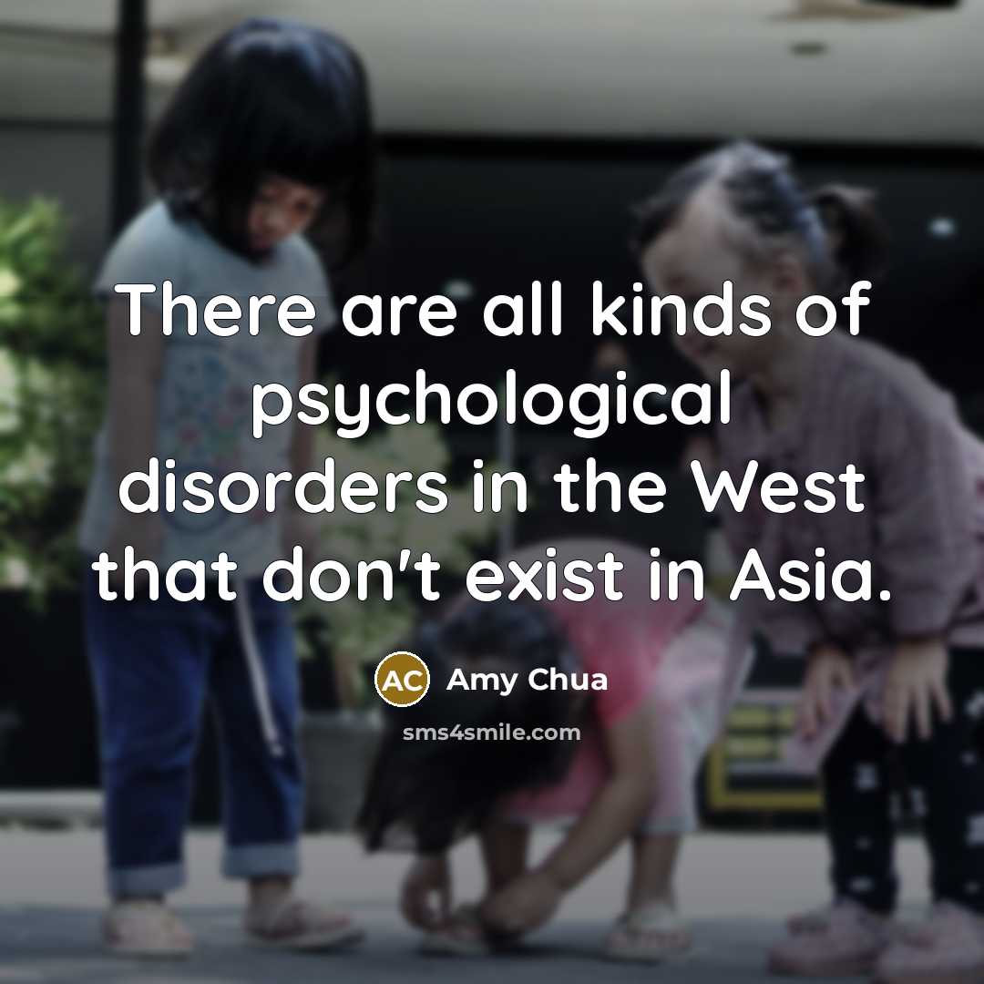 “There are all kinds of psychological disorders in the West…” quote by Amy Chua