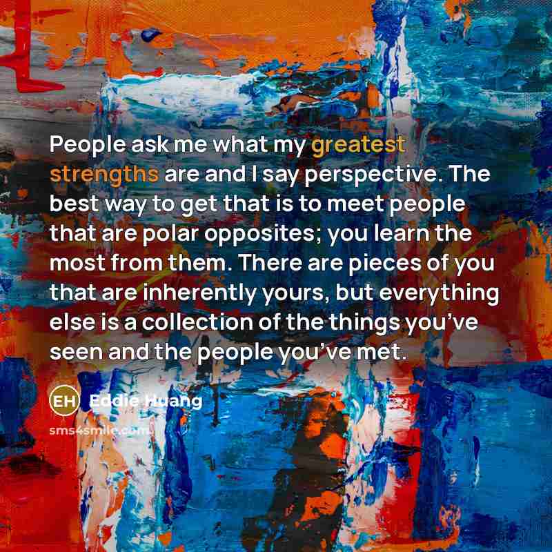 “People ask me what my greatest strengths are and I…” quote by Eddie Huang
