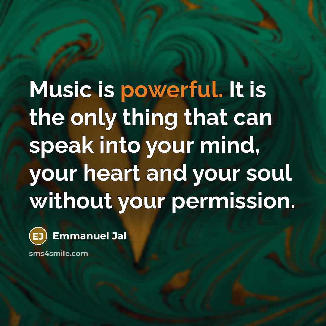 “Music is powerful. It is the only thing that can…” quote by Emmanuel Jal