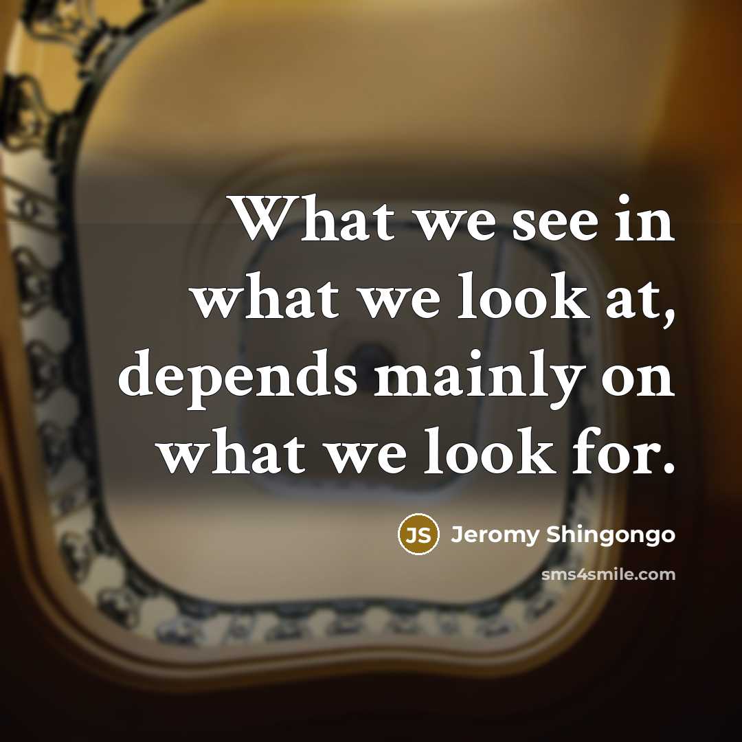 “What we see in what we look at, depends mainly…” quote by Jeromy Shingongo