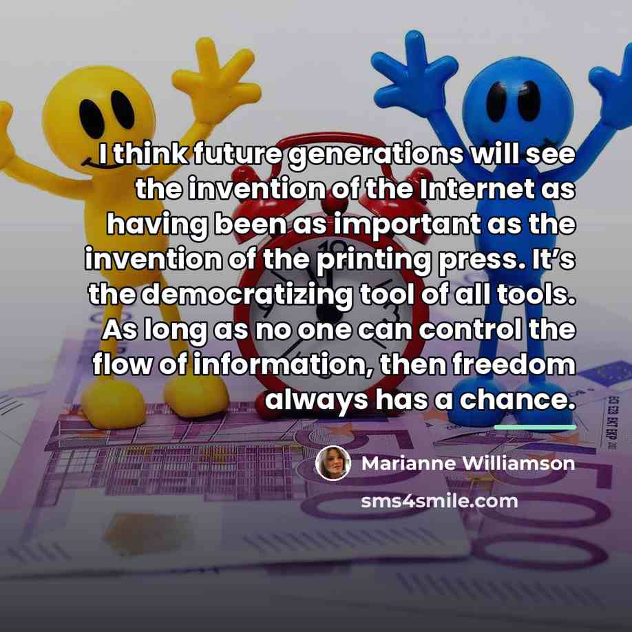 “I think future generations will see the invention of the…” quote by Marianne Williamson