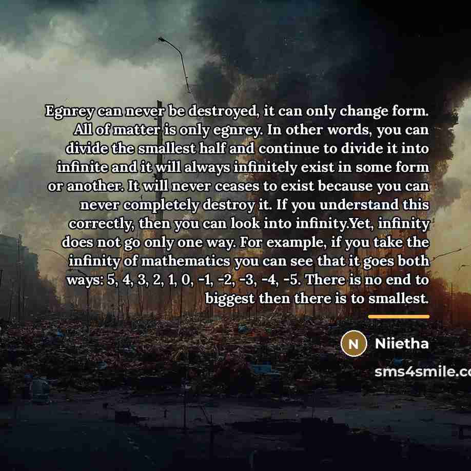 “Egnrey can never be destroyed, it can only change form.…” quote by Niietha