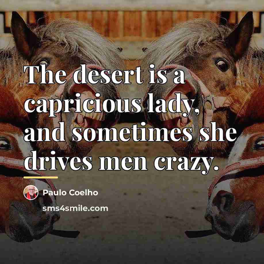 “The desert is a capricious lady, and sometimes she drives…” quote by Paulo Coelho