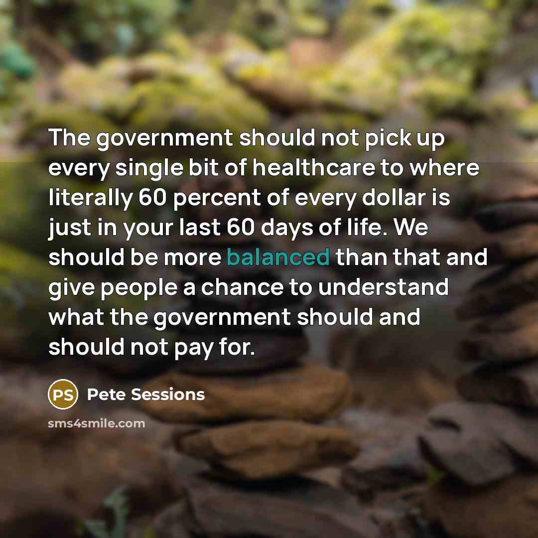 “The government should not pick up every single bit of…” quote by Pete Sessions