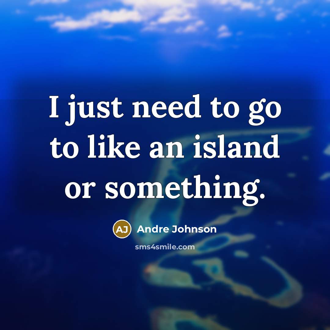 “I just need to go to like an island or…” quote by Andre Johnson