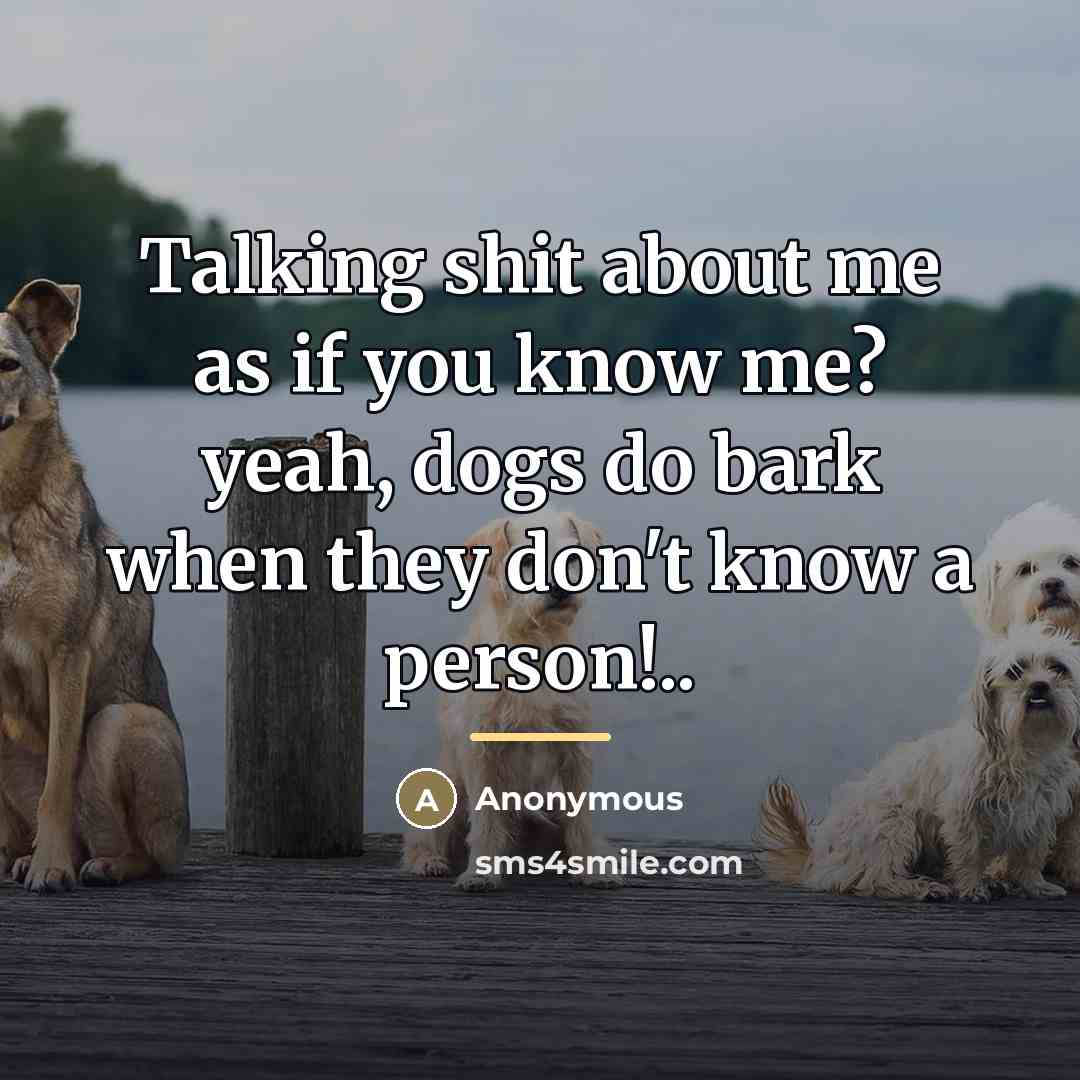 “Talking shit about me as if you know me? yeah,…” quote by Anonymous