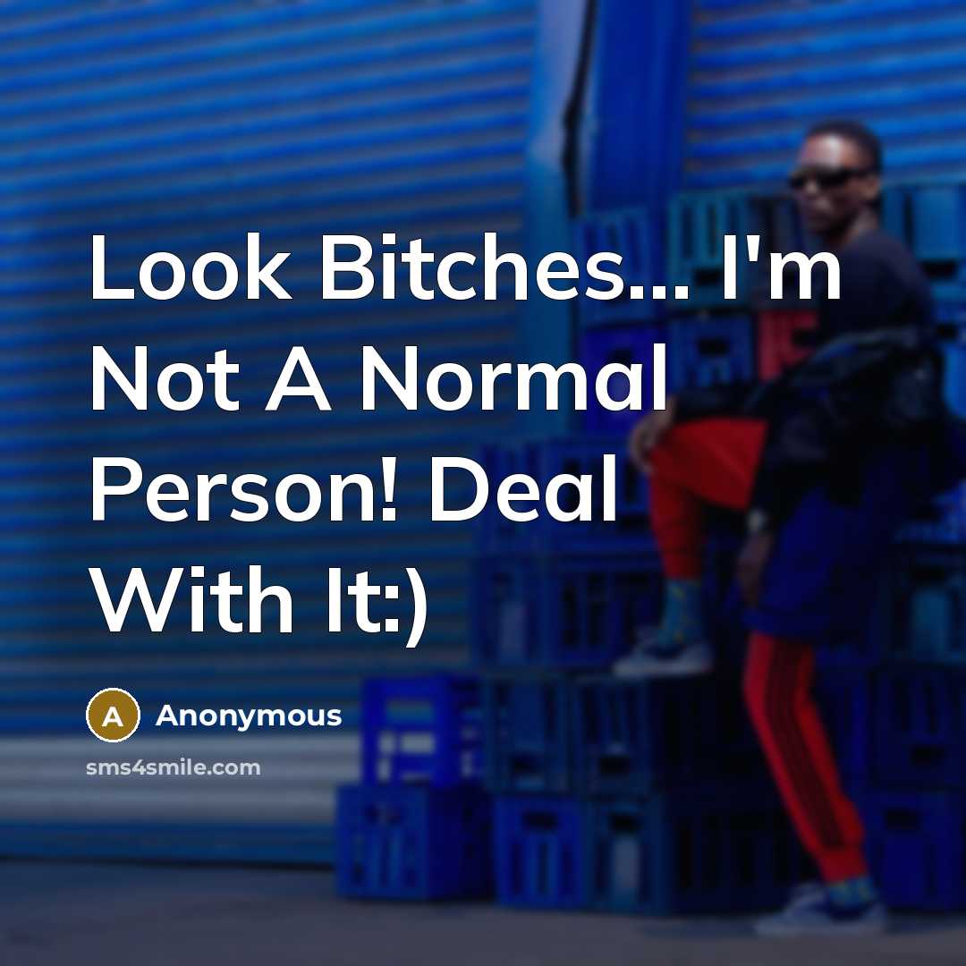 “Look Bitches… I'm Not A Normal Person! Deal With It:)” quote by Anonymous