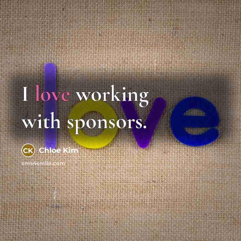 “I love working with sponsors.…” quote by Chloe Kim