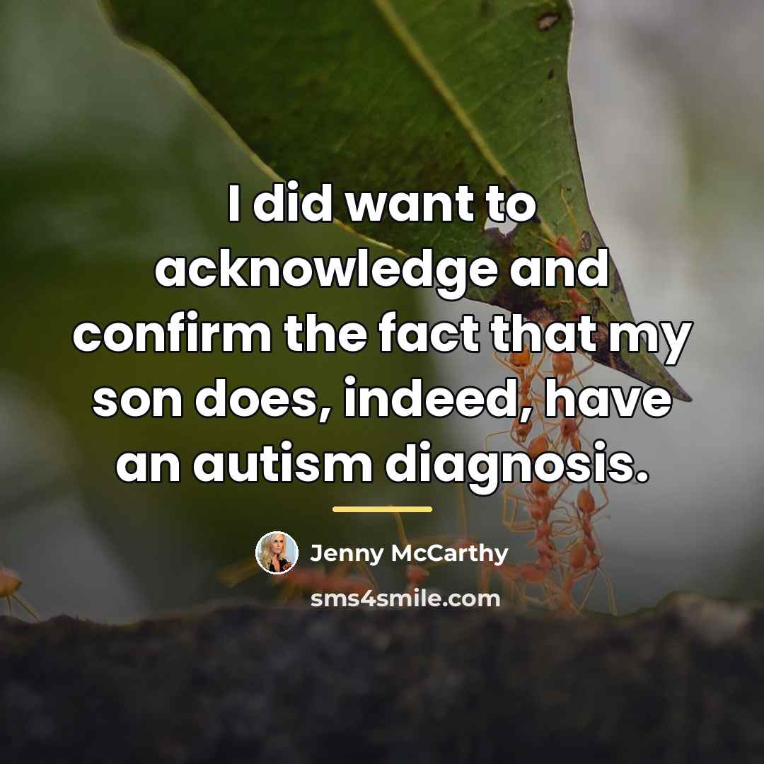 “I did want to acknowledge and confirm the fact that…” quote by Jenny McCarthy