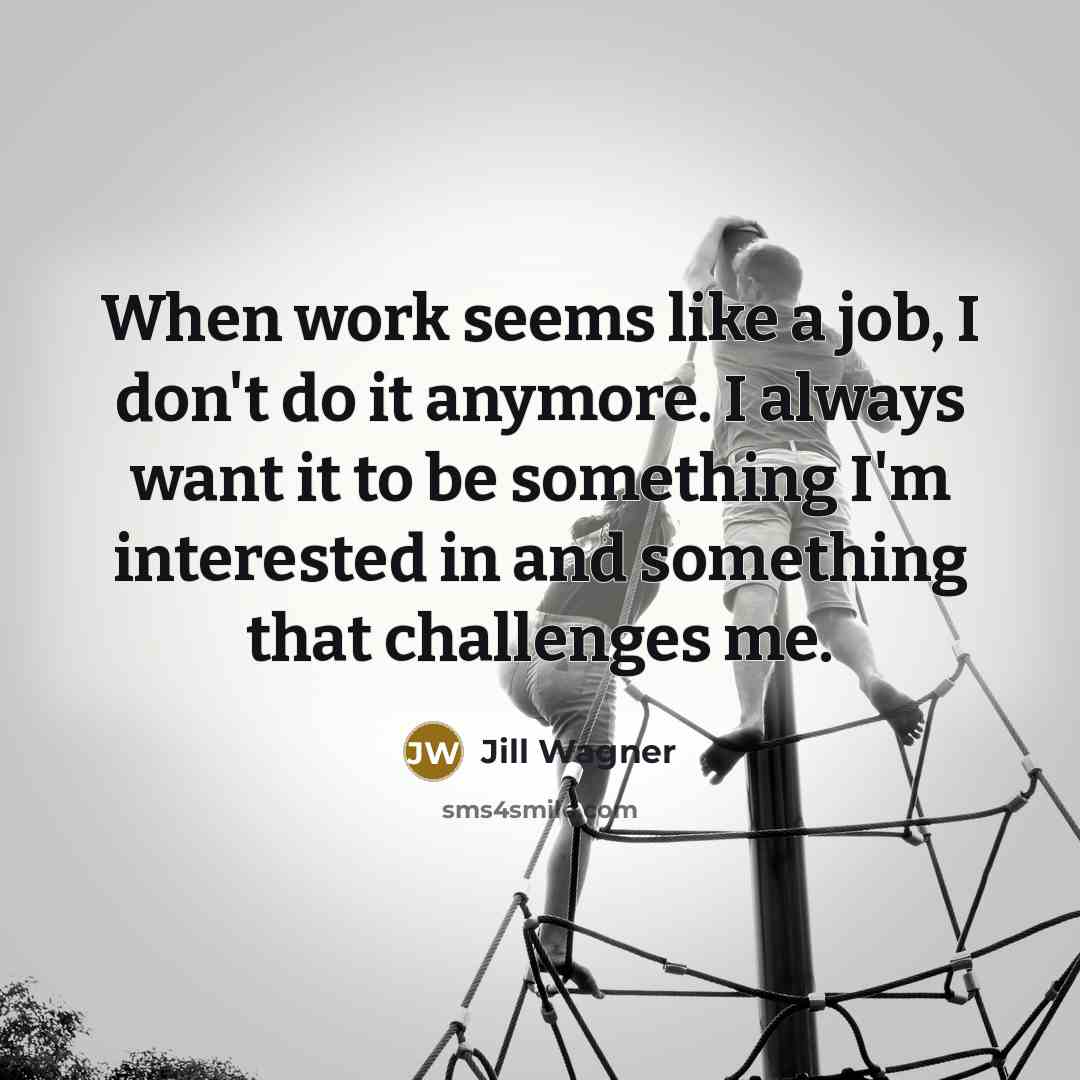 “When work seems like a job, I don't do it…” quote by Jill Wagner