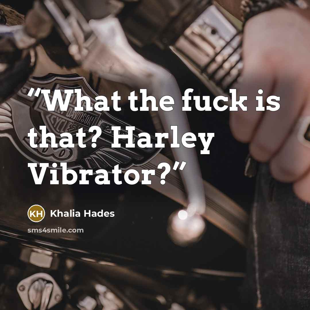 “What the fuck is that? Harley Vibrator?” quote by Khalia Hades