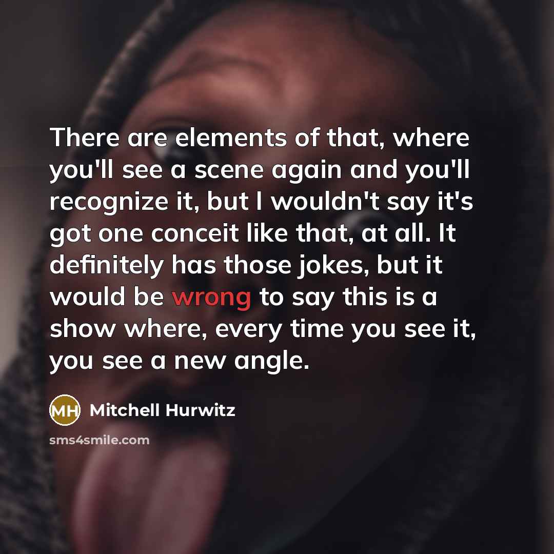 “There are elements of that, where you'll see a scene…” quote by Mitchell Hurwitz
