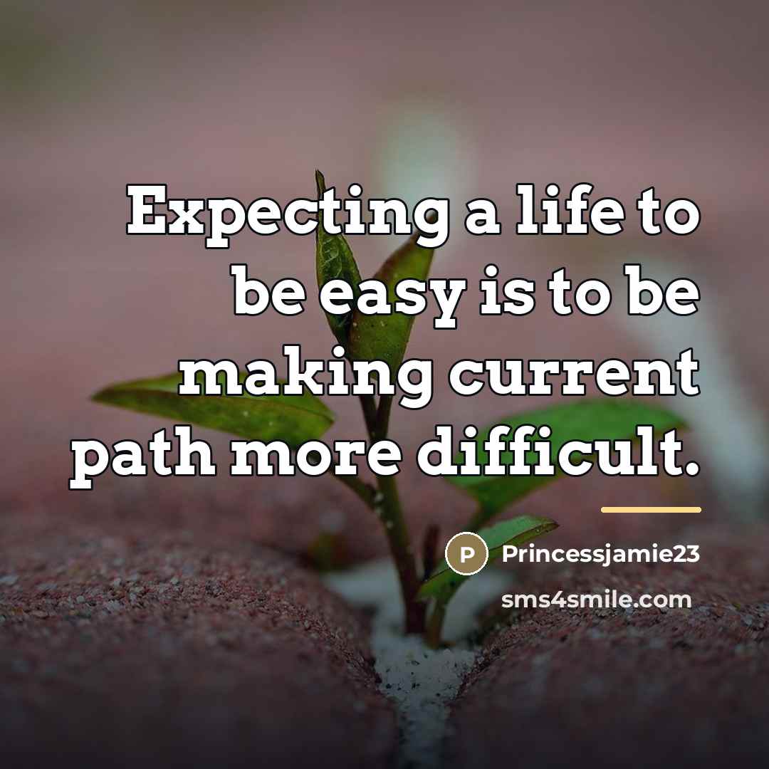 “Expecting a life to be easy is to be making…” quote by Princessjamie23