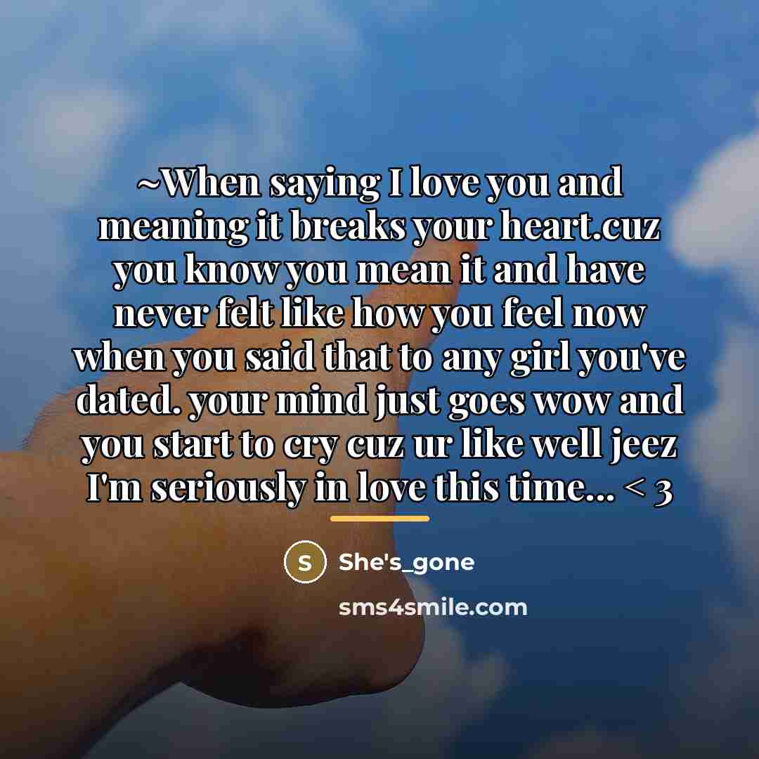 “~When saying I love you and meaning it breaks your…” quote by She's_gone