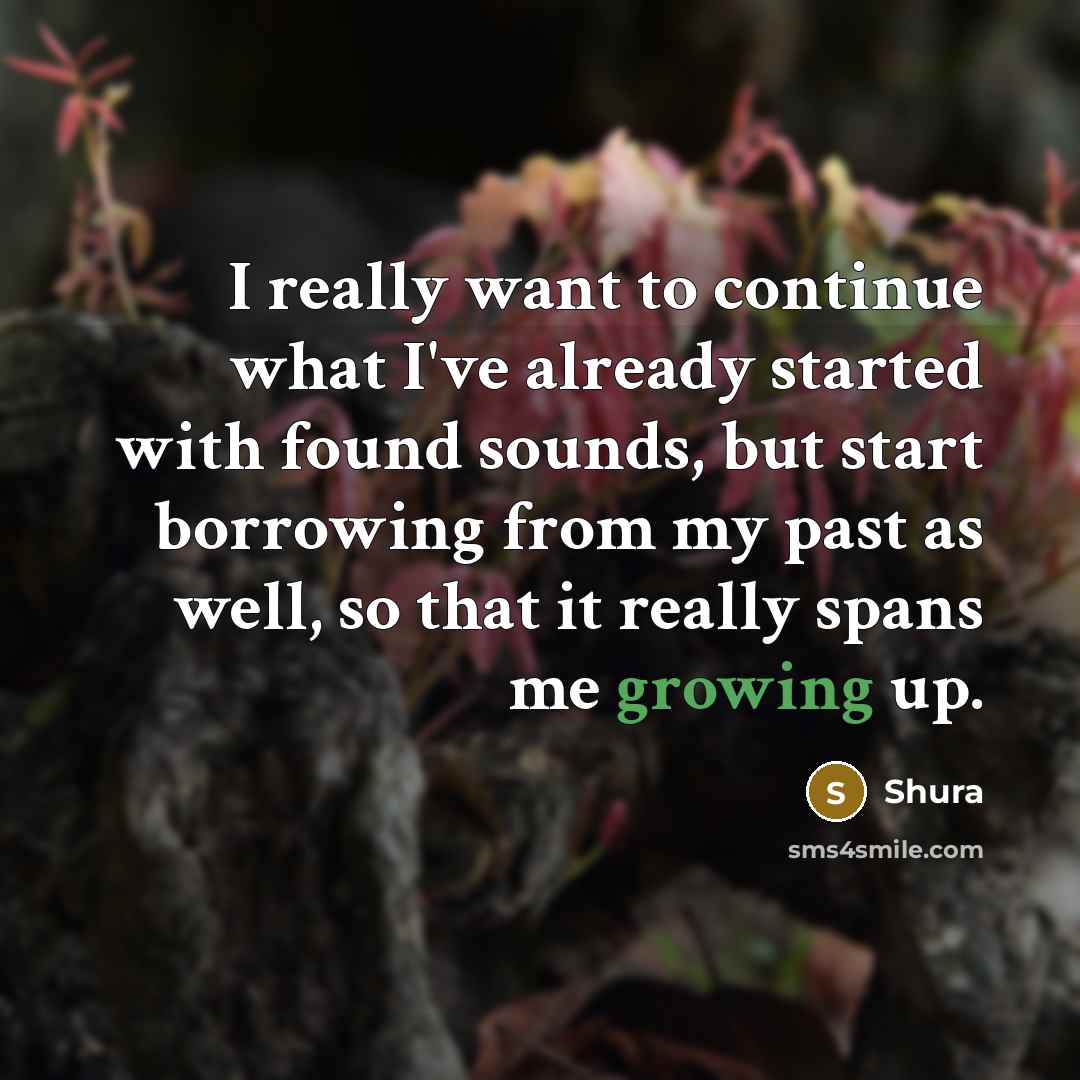 “I really want to continue what I've already started with…” quote by Shura