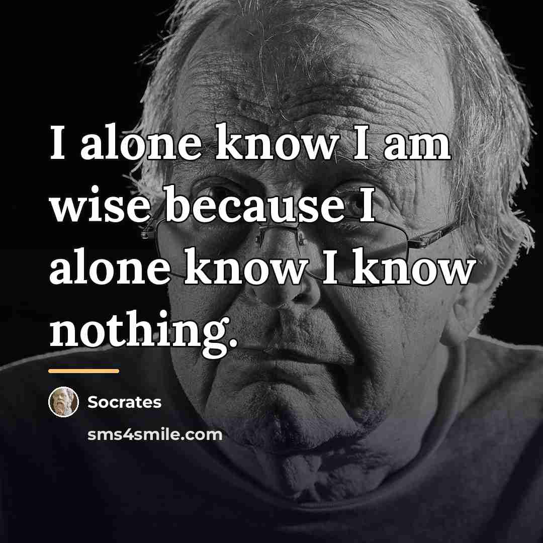“I alone know I am wise because I alone know…” quote by Socrates