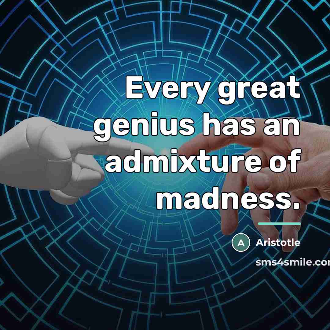 “Every great genius has an admixture of madness.…” quote by Aristotle