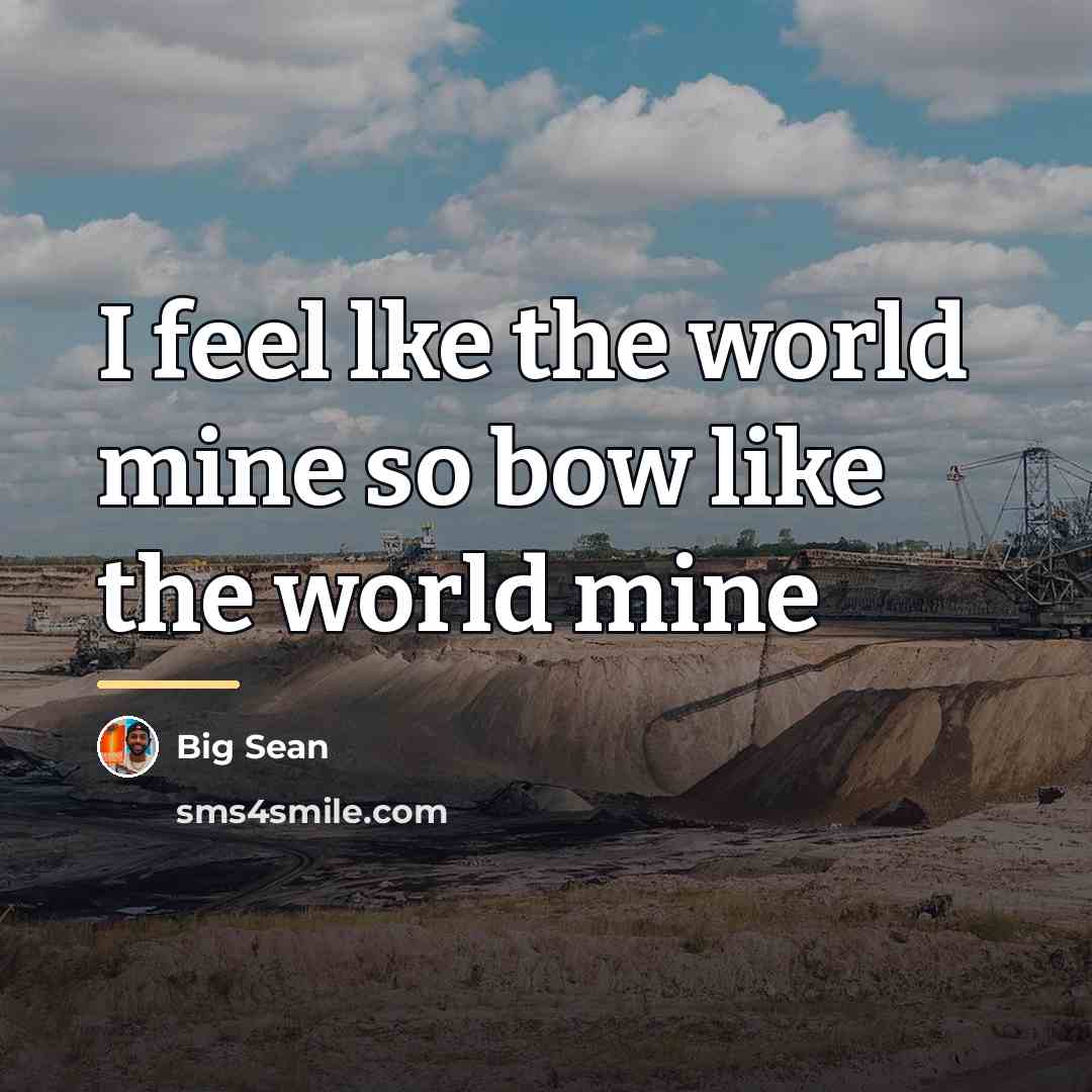“I feel lke the world mine so bow like the…” quote by Big Sean