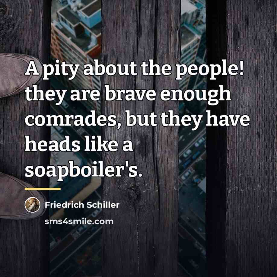 “A pity about the people! they are brave enough comrades,…” quote by Friedrich Schiller