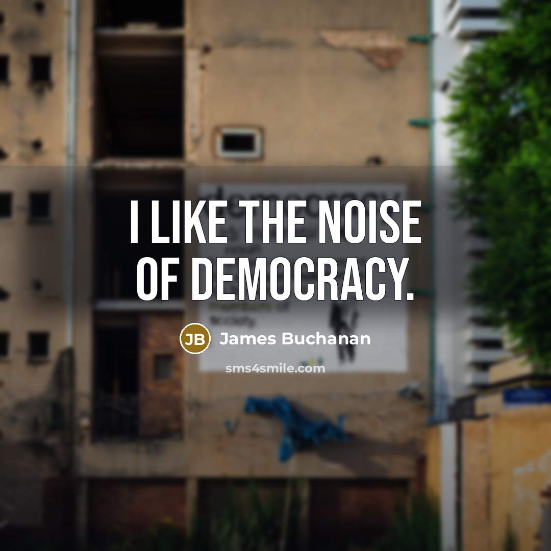 “I like the noise of democracy.…” quote by James Buchanan