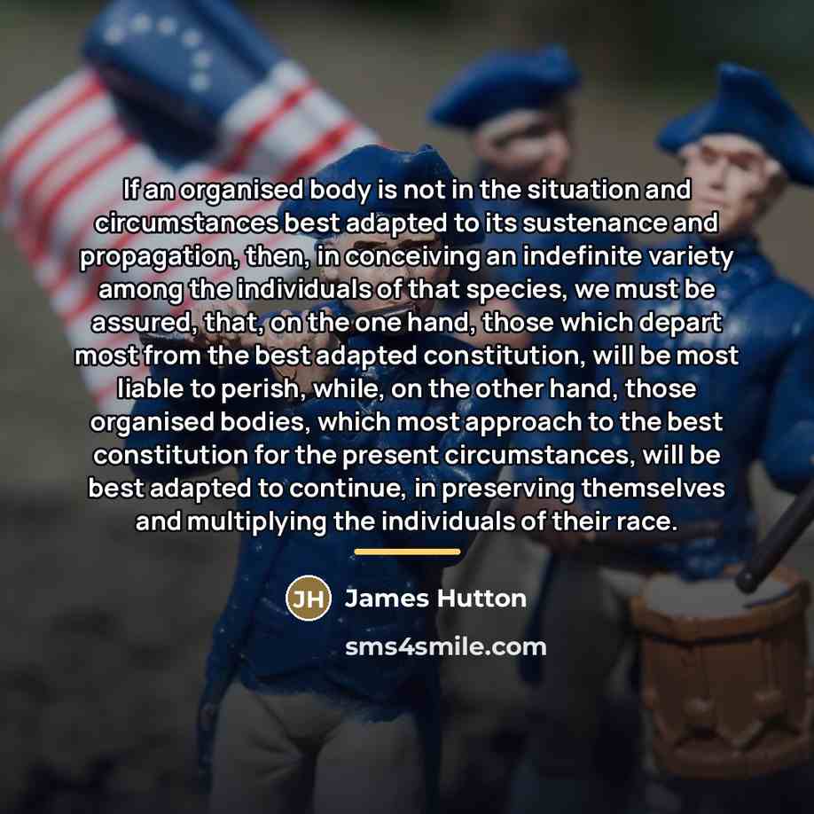 “If an organised body is not in the situation and…” quote by James Hutton