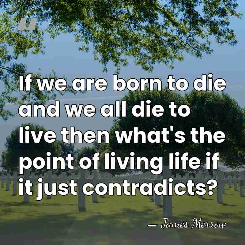 If we are born to die and we all die to live&hellip; - James Merrow