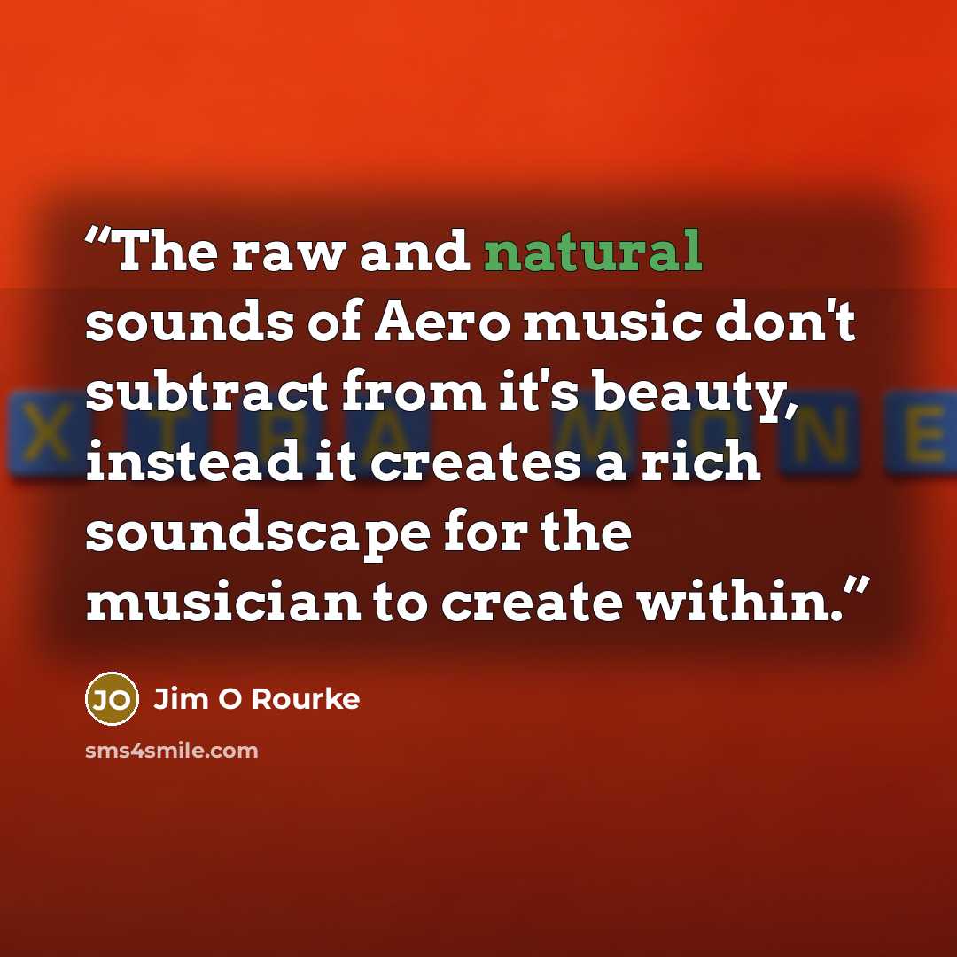 “The raw and natural sounds of Aero music don't subtract from it's beauty, instead it creates a rich soundscape for the musician to create within.” quote by Jim O Rourke