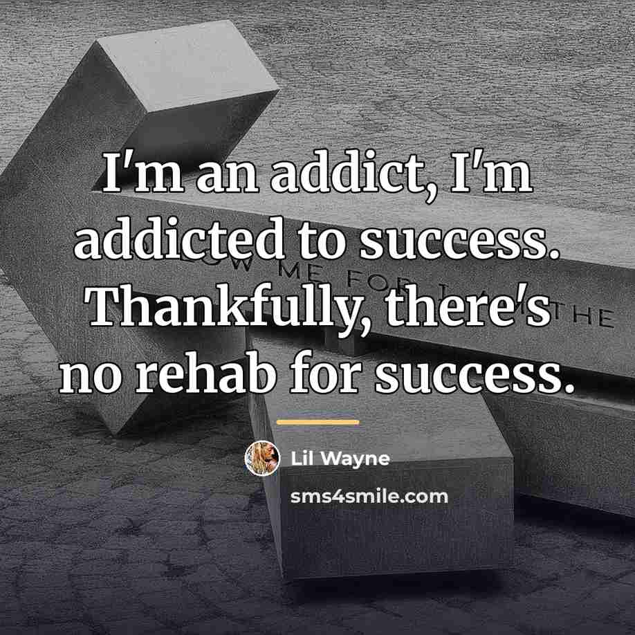 “I'm an addict, I'm addicted to success. Thankfully, there's no…” quote by Lil Wayne