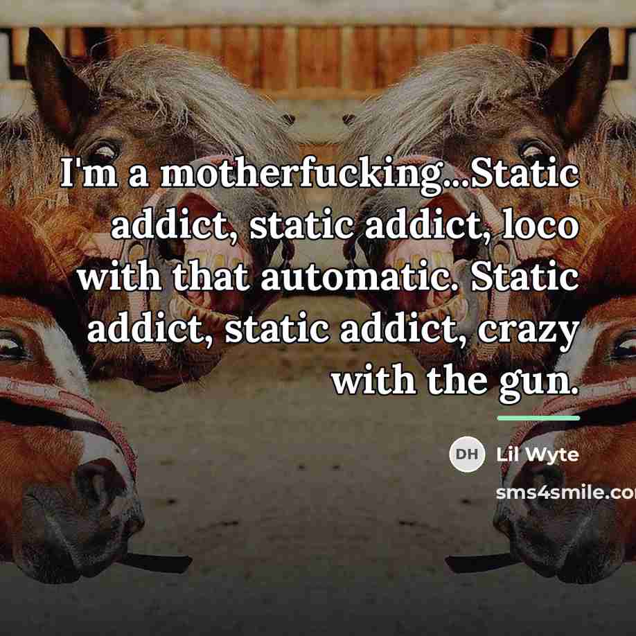 “I'm a motherfucking...Static addict, static addict, loco with that automatic.…” quote by Lil Wyte