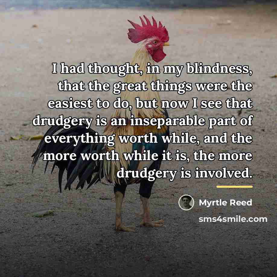 “I had thought, in my blindness, that the great things…” quote by Myrtle Reed