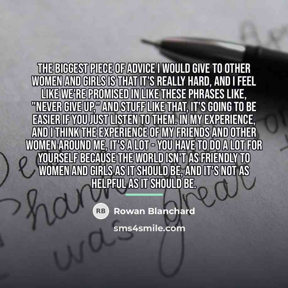 “The biggest piece of advice I would give to other…” quote by Rowan Blanchard