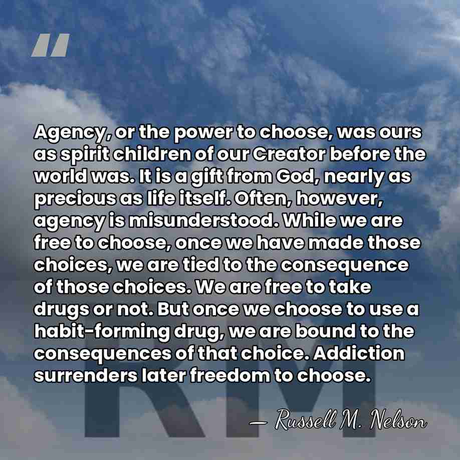 Agency, or the power to choose, was ours as spirit children of&hellip; - Russell M. Nelson