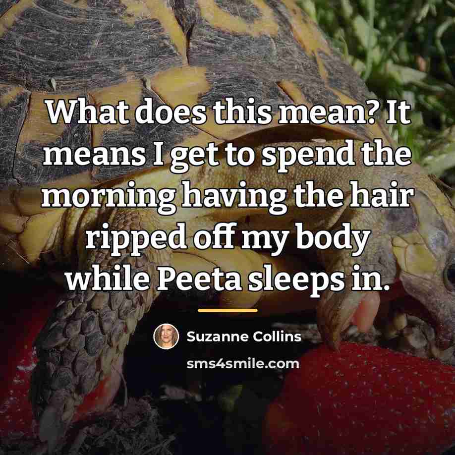 “What does this mean? It means I get to spend…” quote by Suzanne Collins