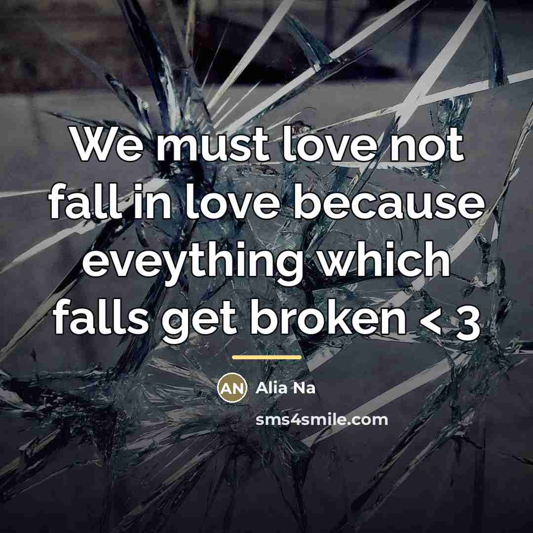 “We must love not fall in love because eveything which…” quote by Alia Na