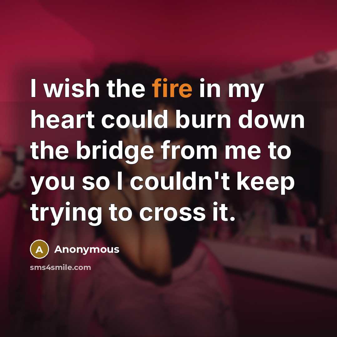 “I wish the fire in my heart could burn down…” quote by Anonymous