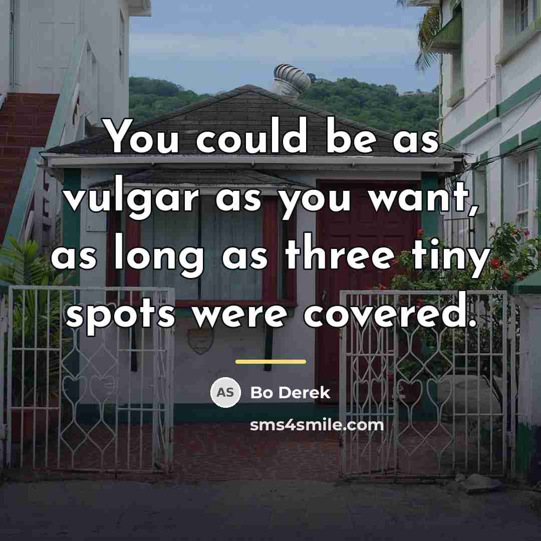 “You could be as vulgar as you want, as long…” quote by Bo Derek