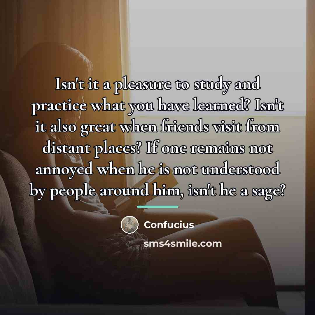 “Isn't it a pleasure to study and practice what you…” quote by Confucius